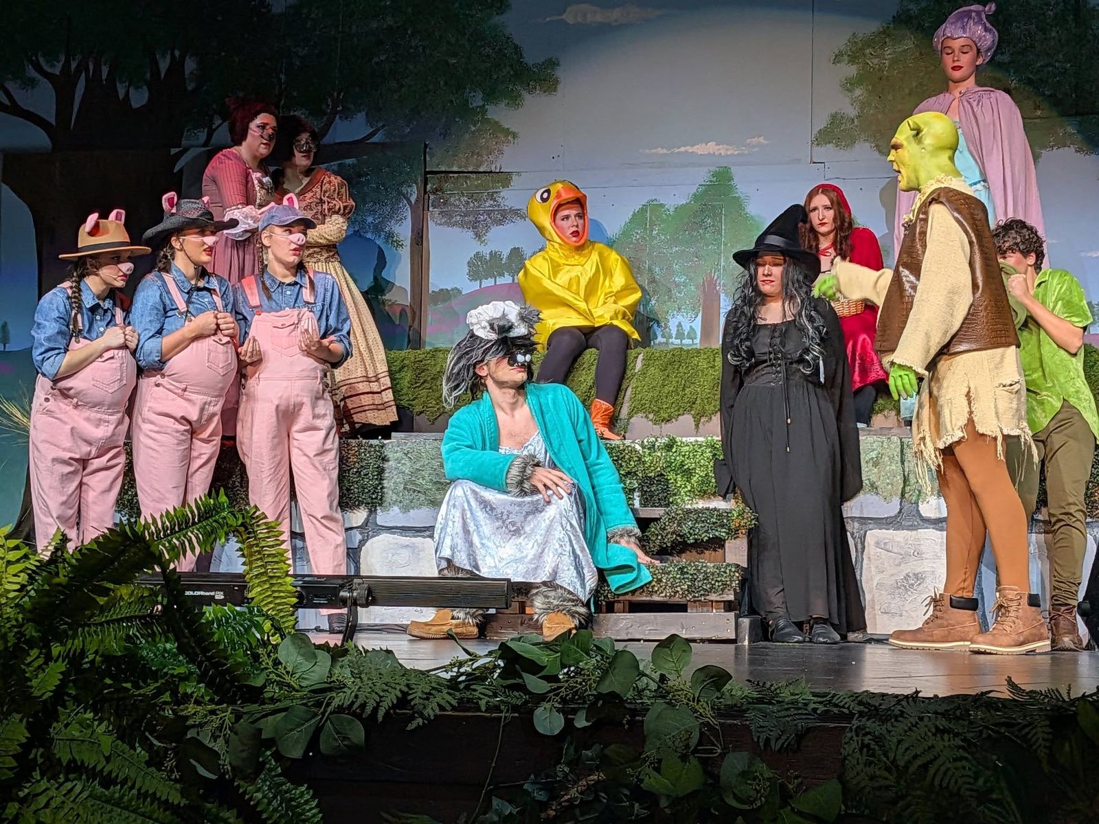 Fairytale characters gathered on stage