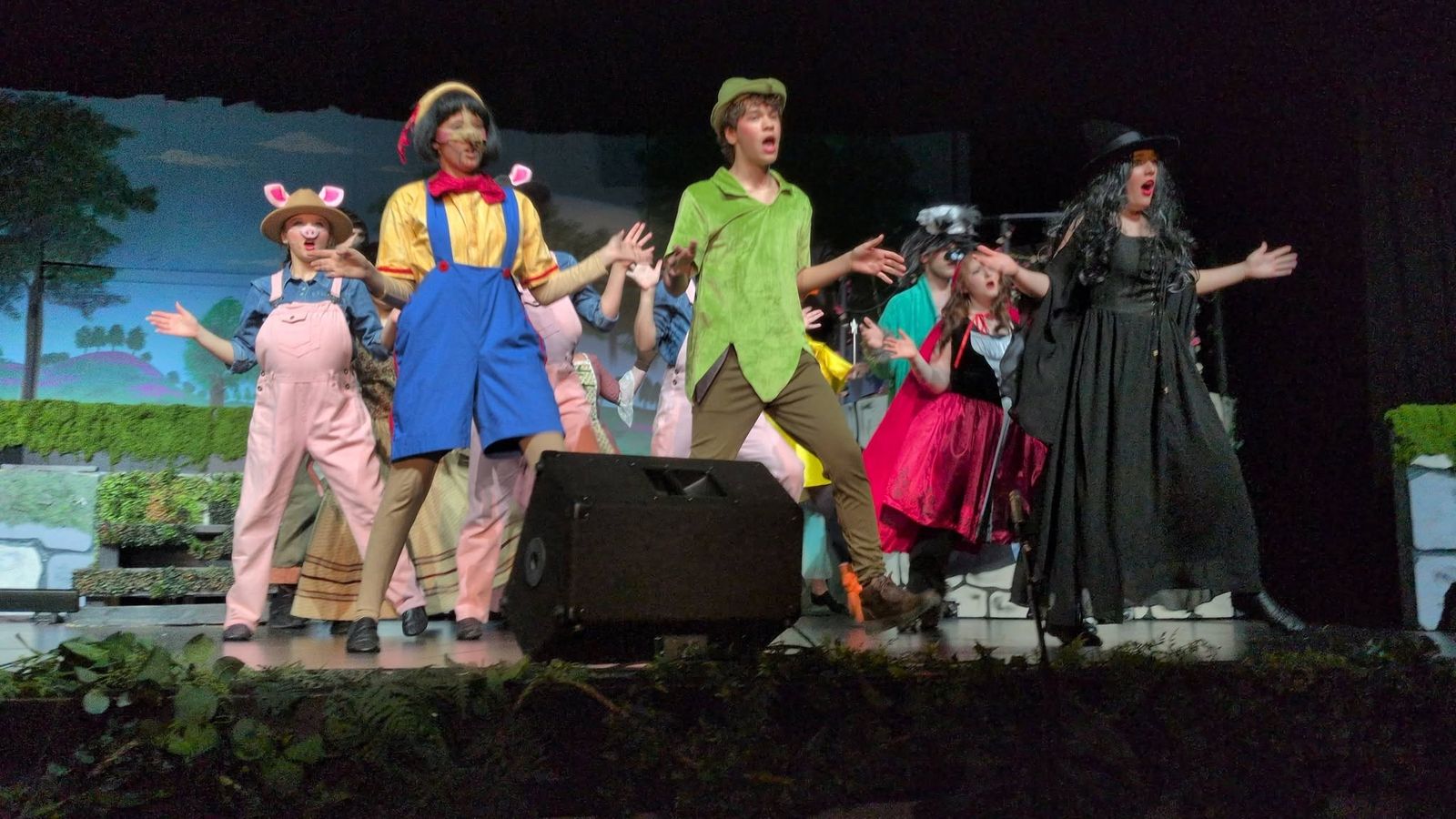 Fairytale characters dancing on stage
